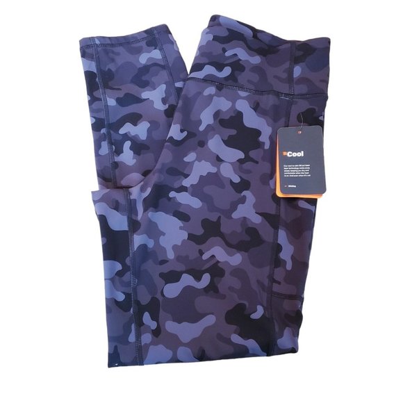 Bass Outdoor Pants - BASS OUTDOOR Womens Black Grey Camo Print High Rise Catamount Leggings Medium
